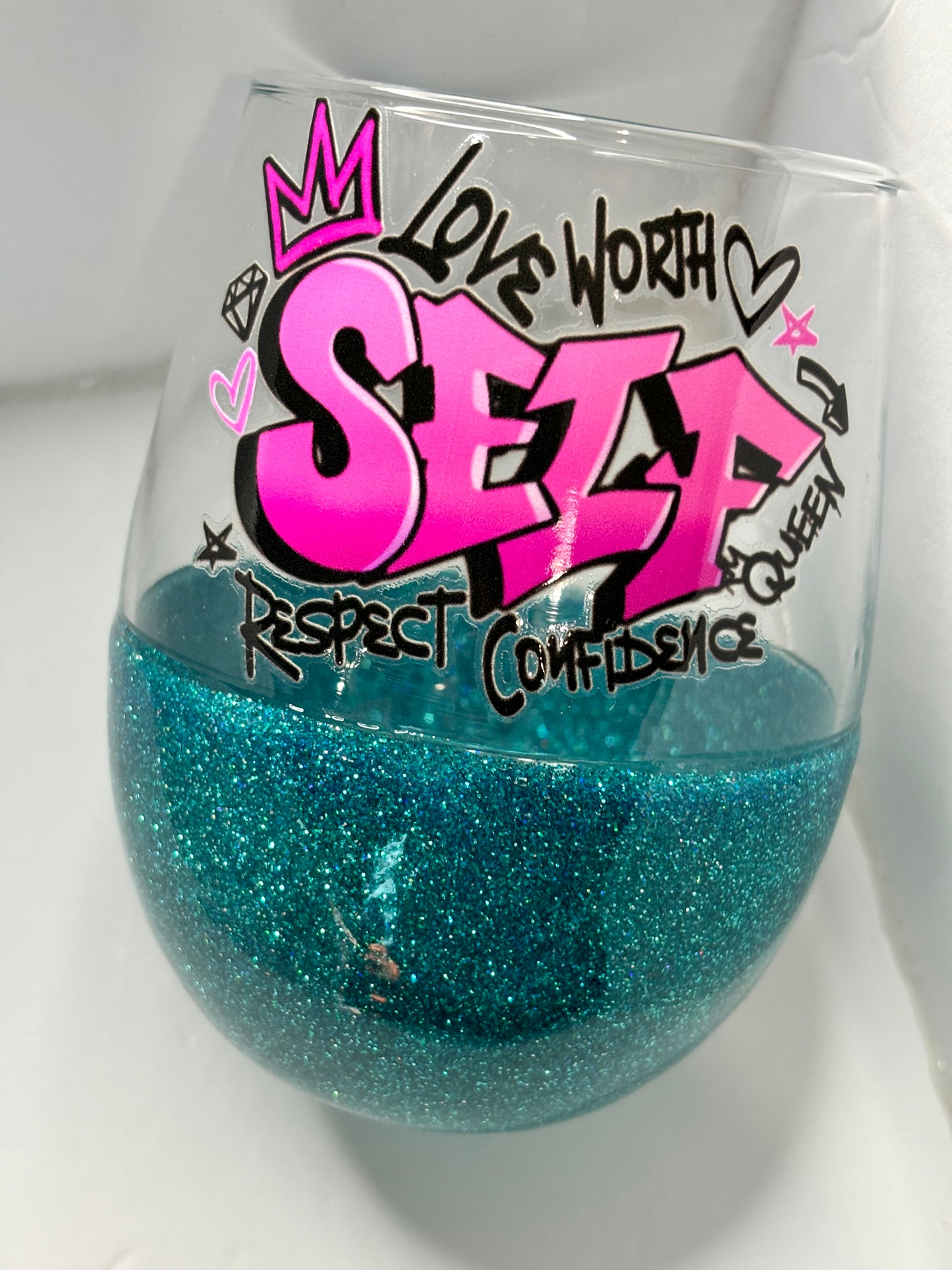 Self Worth Wine Glass