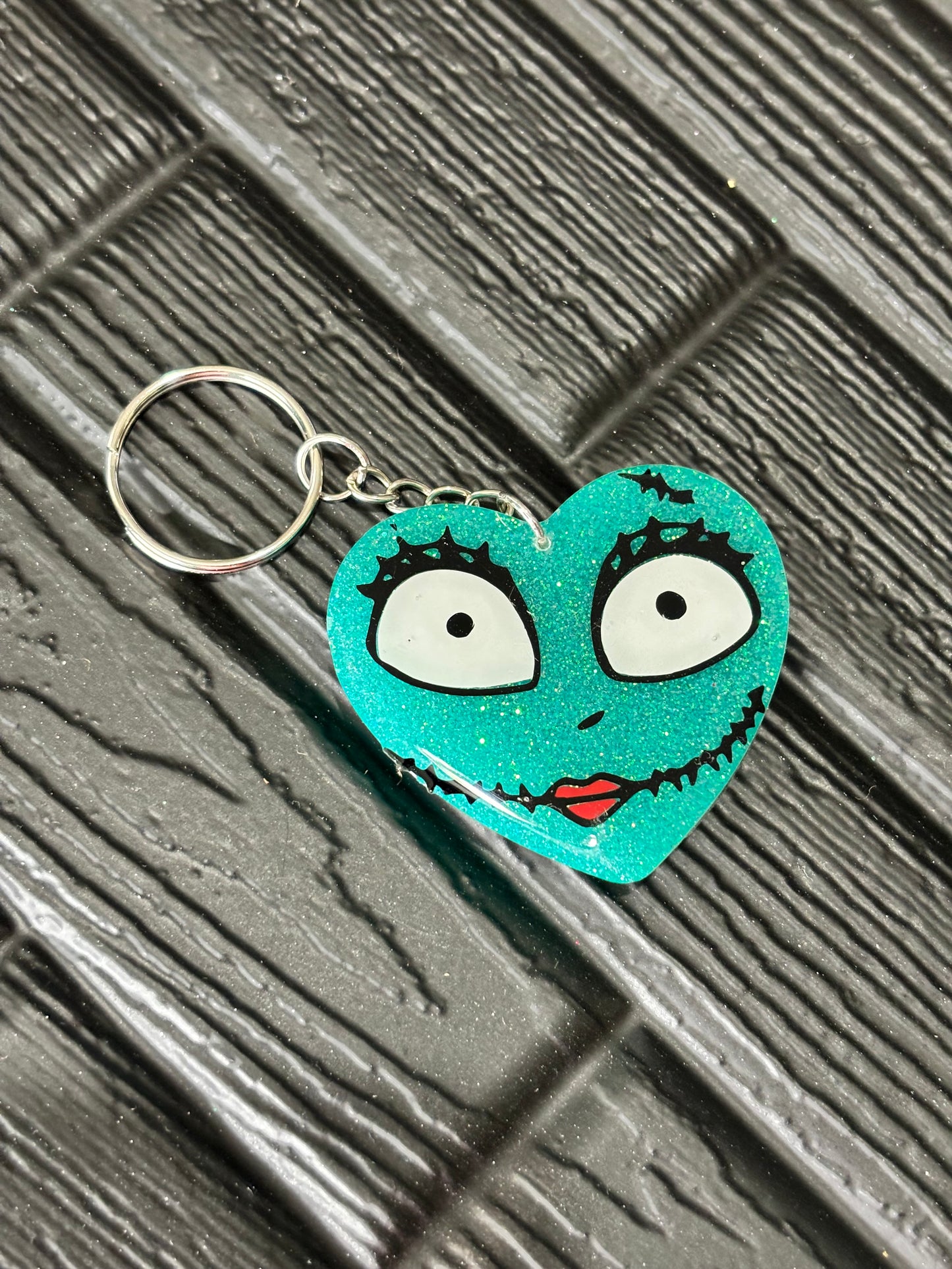 Resin Halloween Heart Keychain