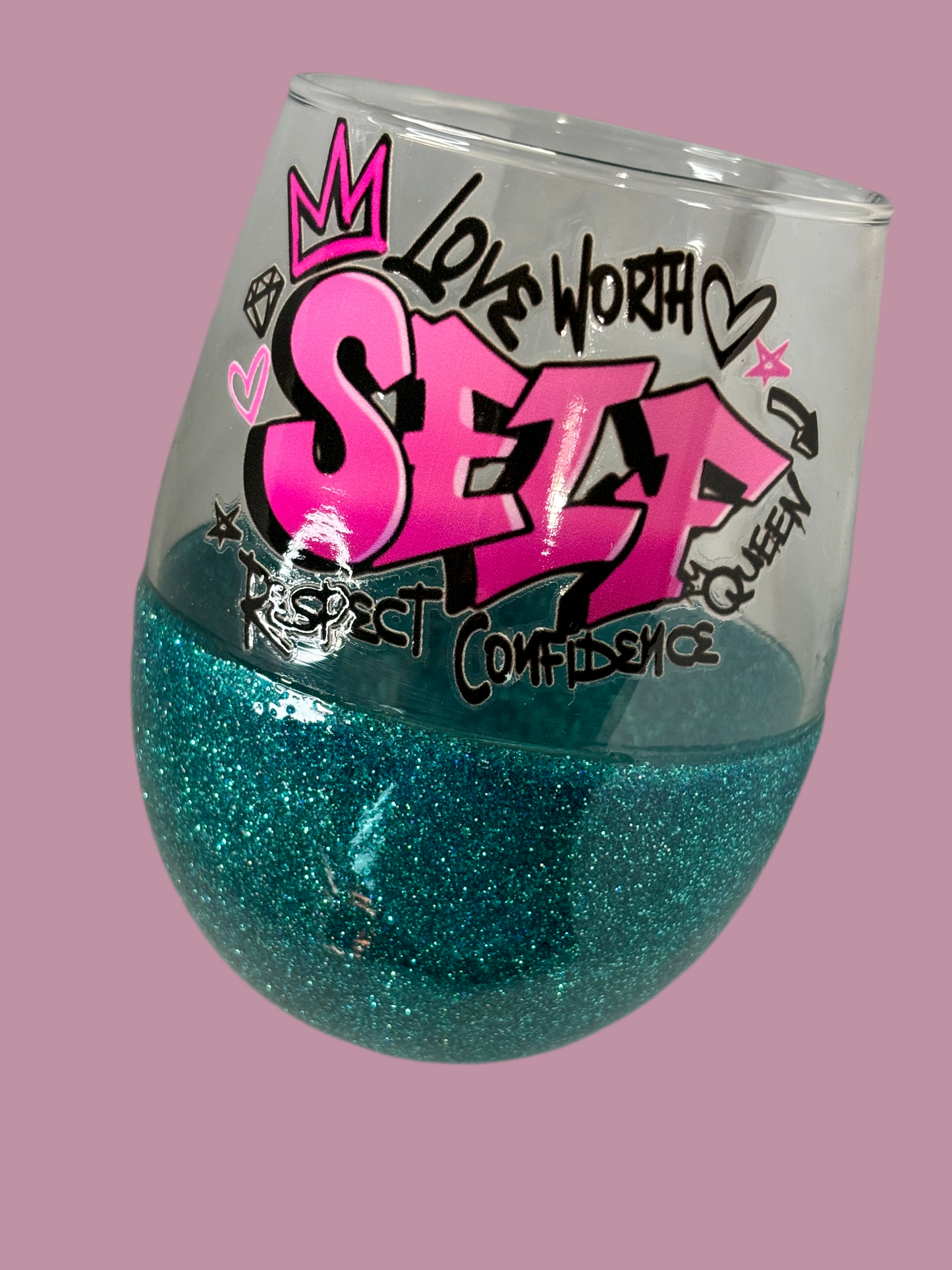 Self Worth Wine Glass