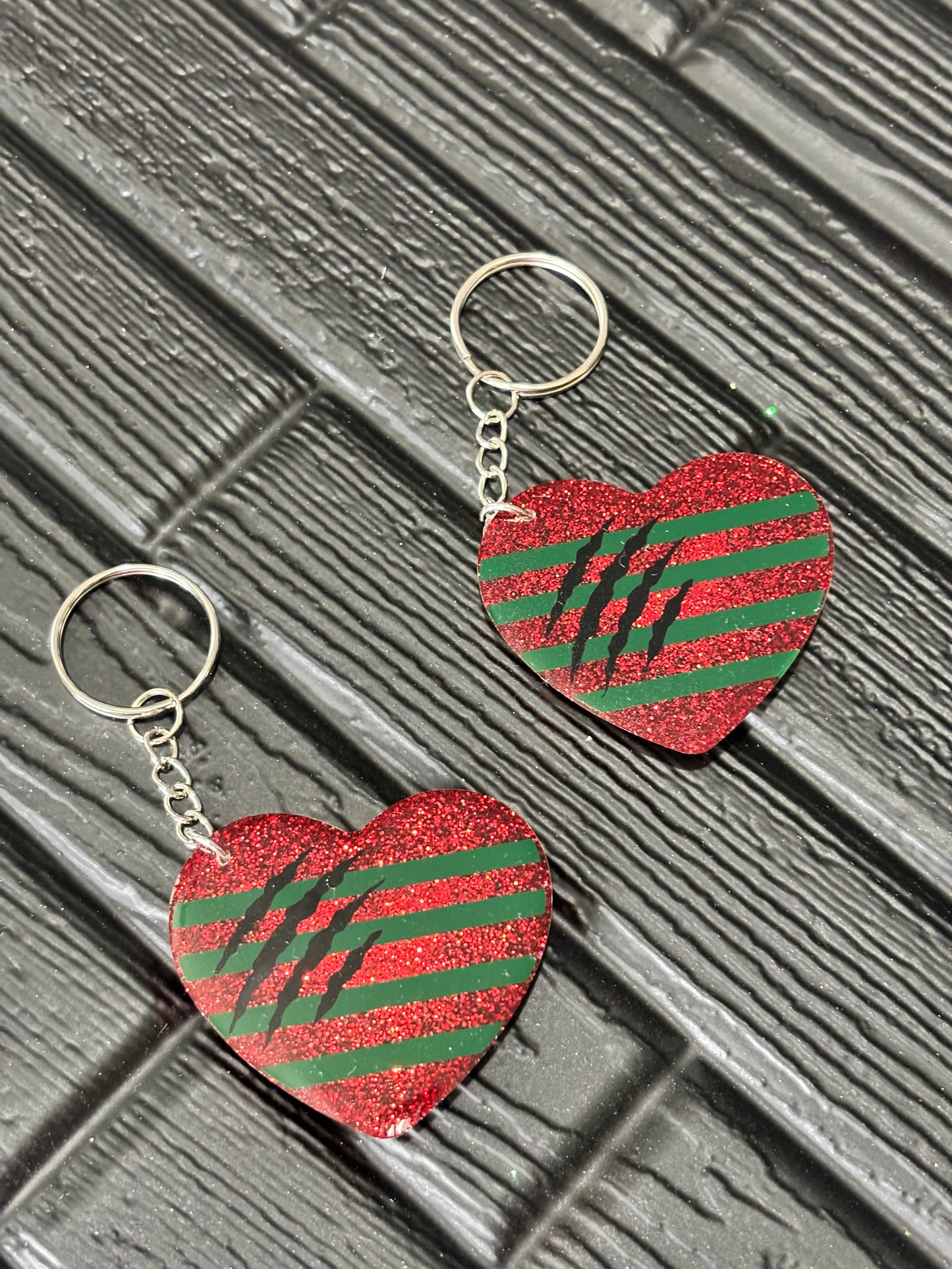 Resin Halloween Heart Keychain