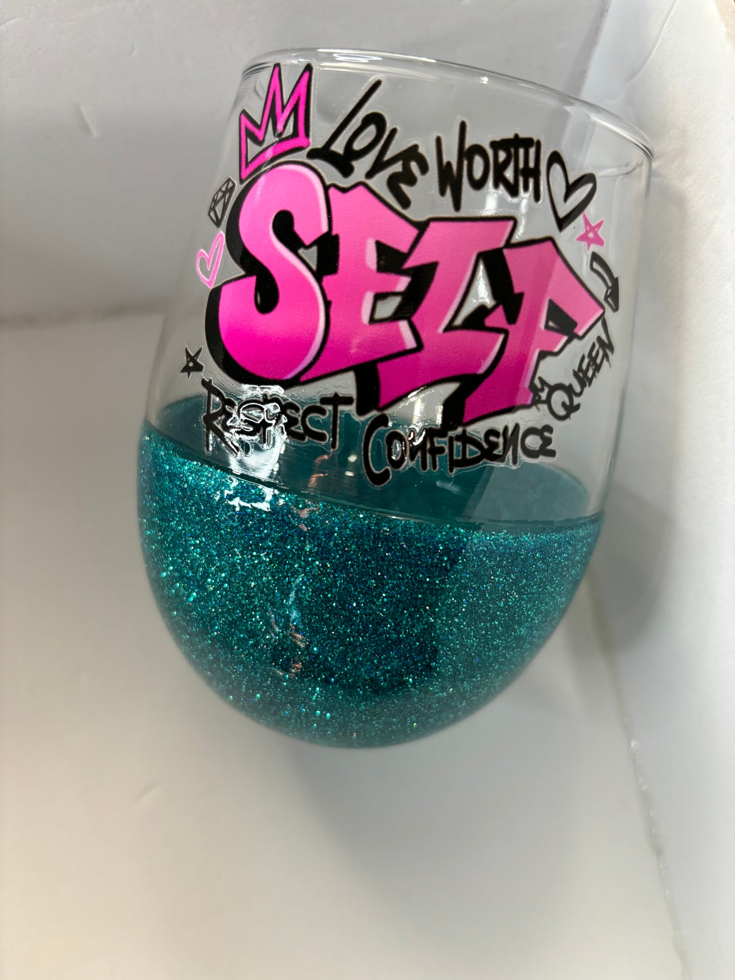 Self Worth Wine Glass
