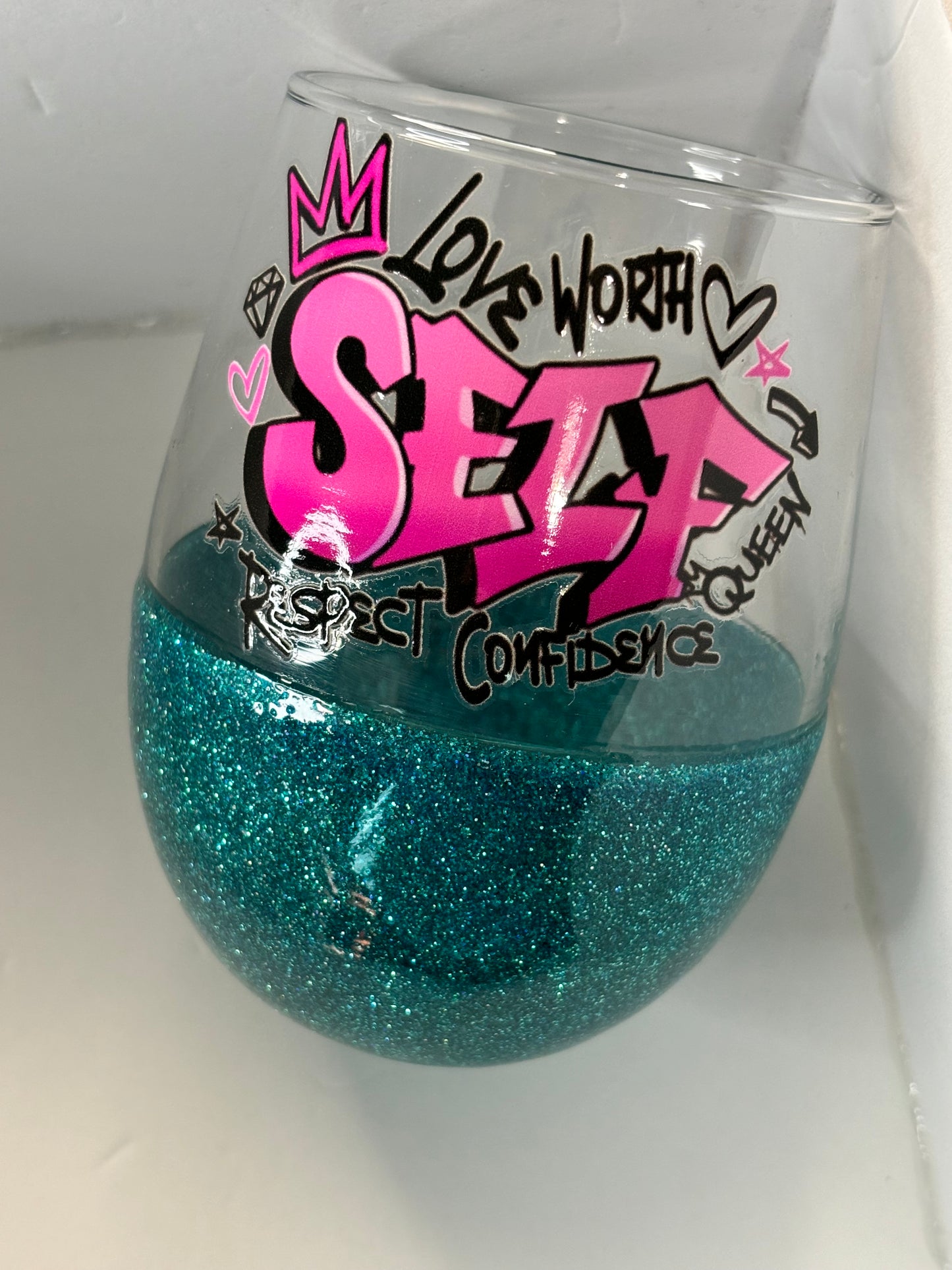 Self Worth Wine Glass