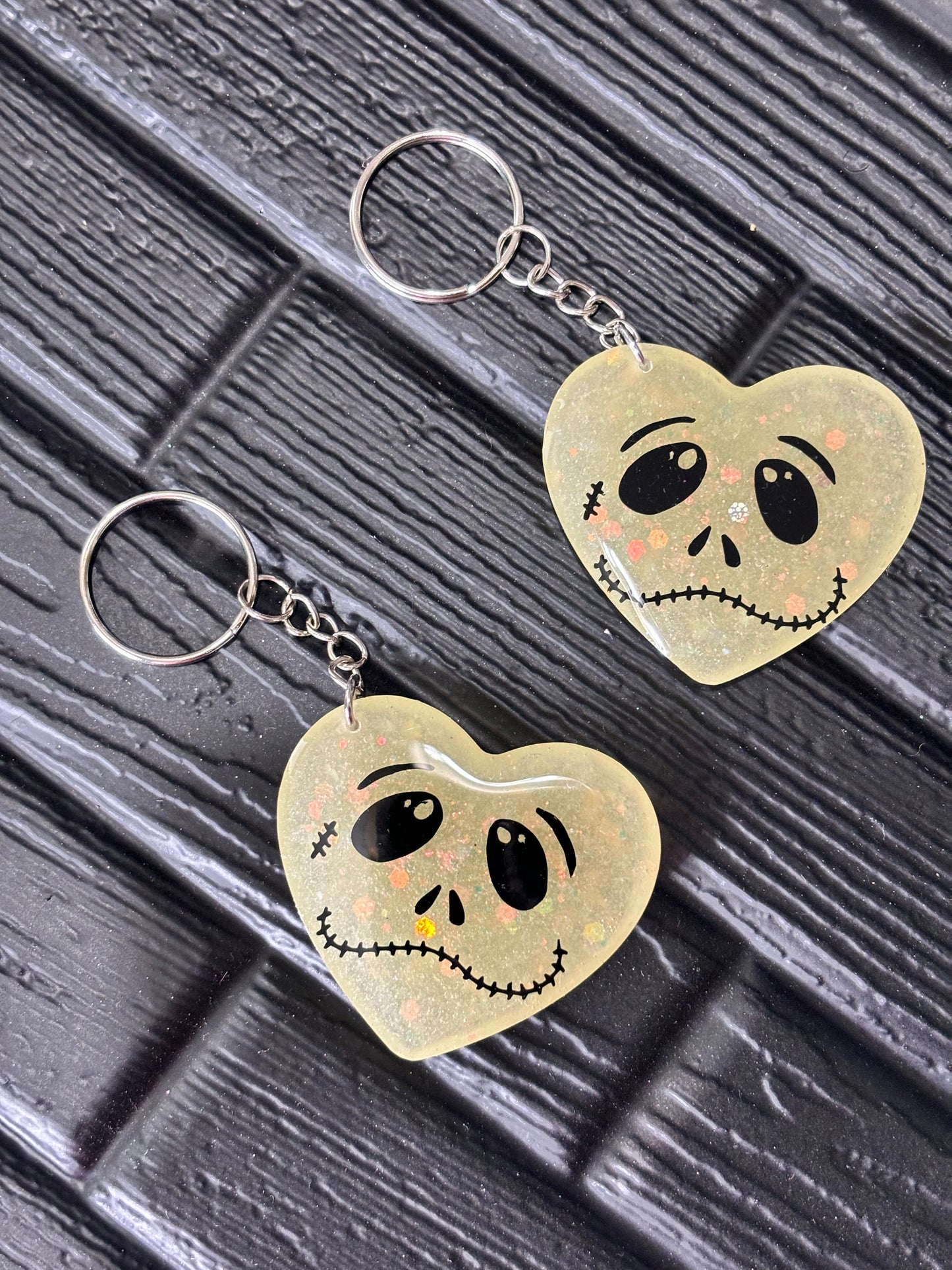 Resin Halloween Heart Keychain