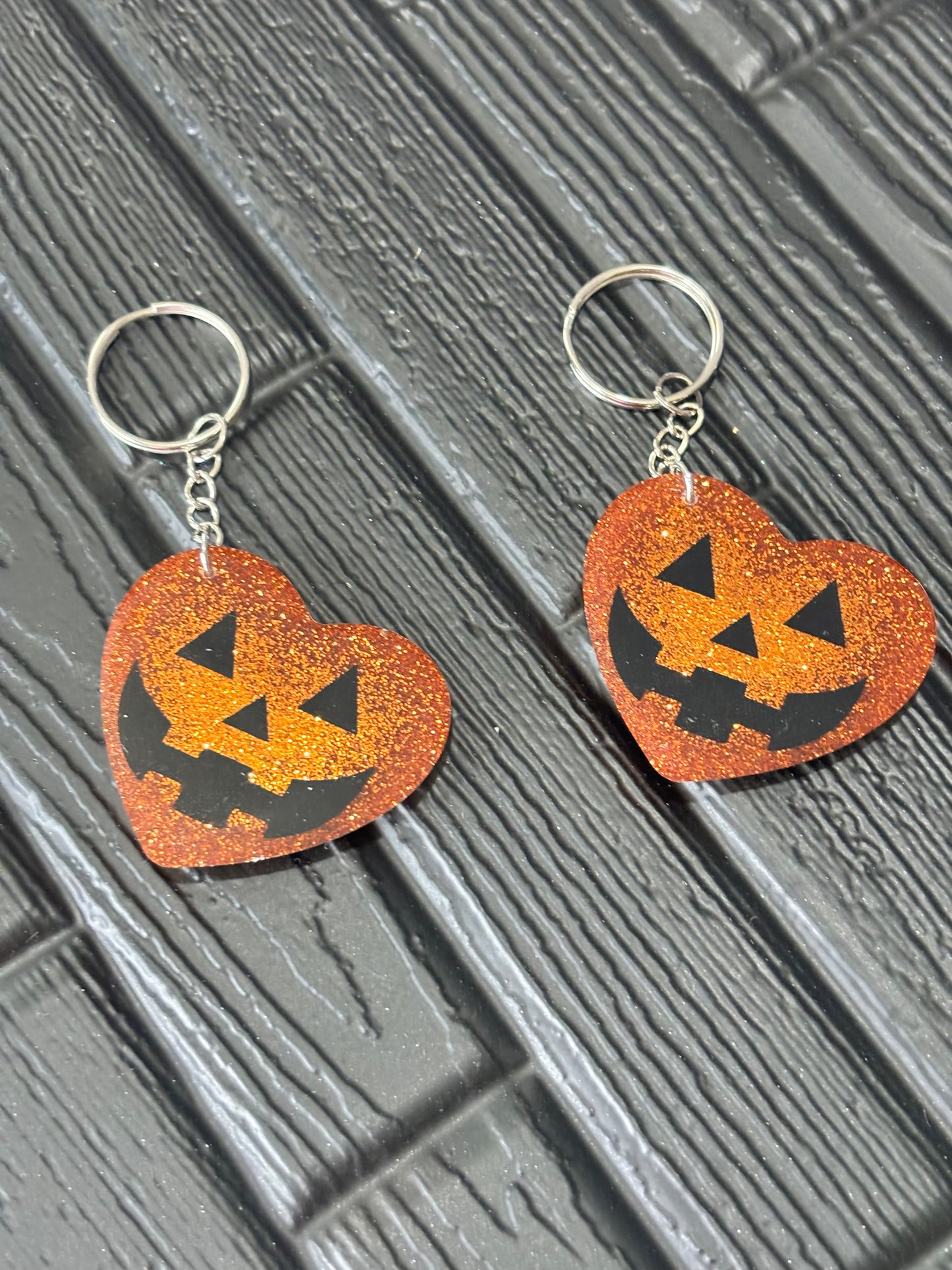 Resin Halloween Heart Keychain