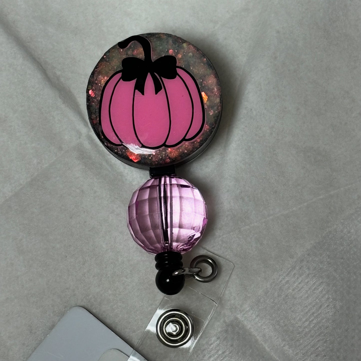 Pink Pumpkin Badge Reel
